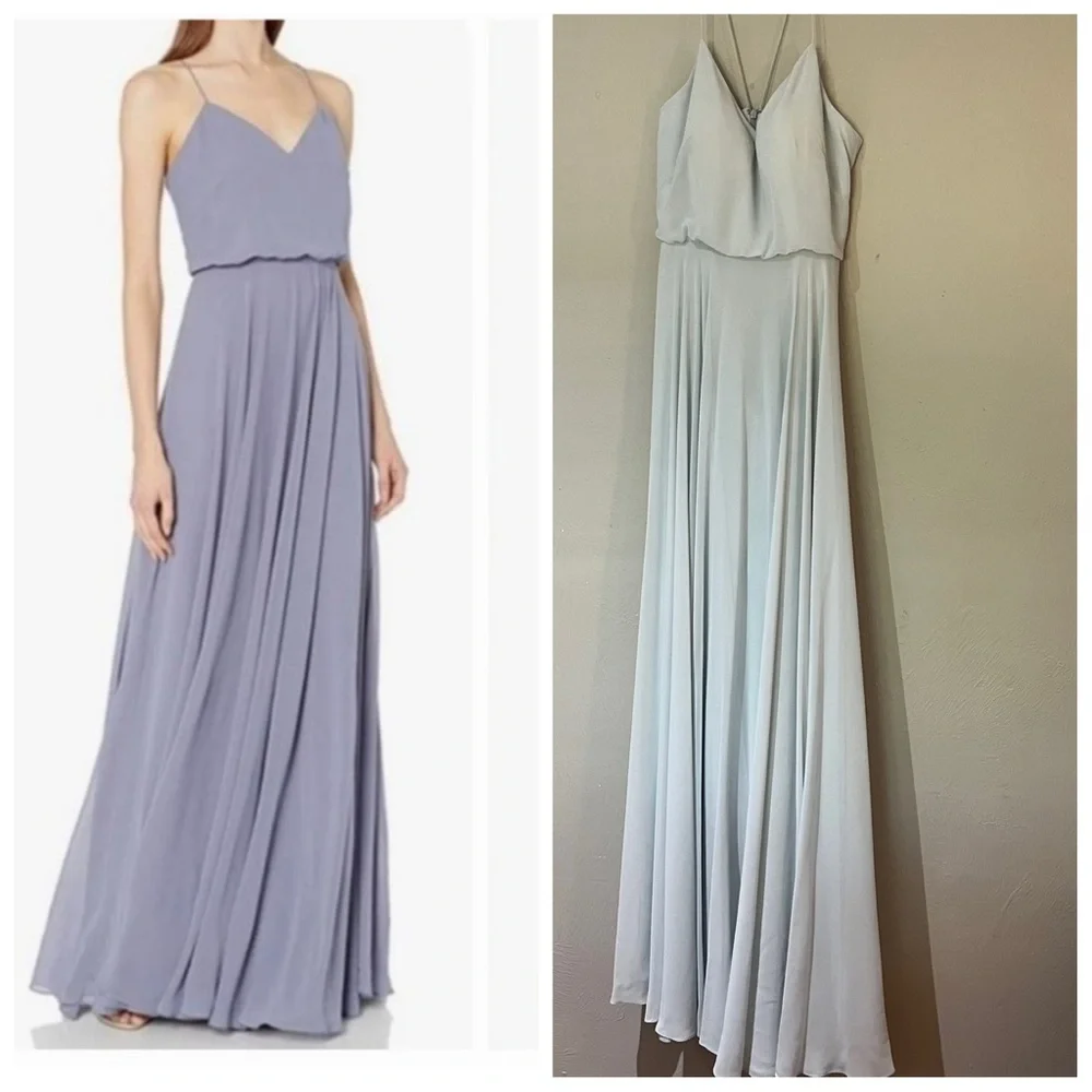 Jenny Yoo BHLDN Inesse Bridesmaid Maxi Dress in aqua Size 4 - Picture 1 of 9